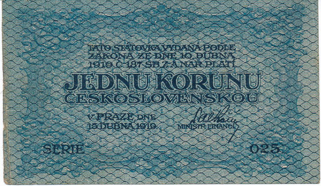 1 Kč 1919 - avers