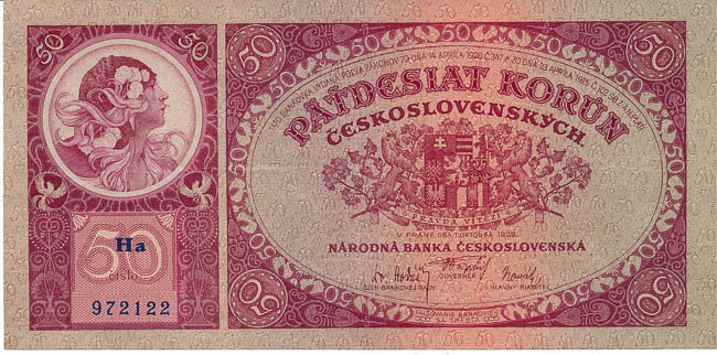 50 Kč 1929 - avers