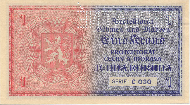 1 K 1940 (perforovaná) - reverz