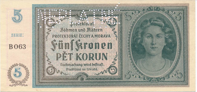 5 K 1940 (perforovaná) - averz