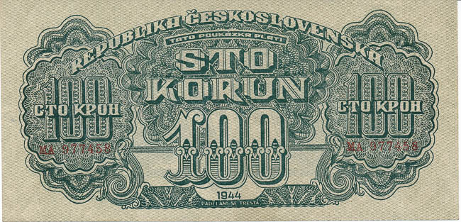 100 Koruna 1944 - front