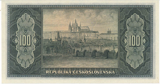 100 Kčs 1945 - revers