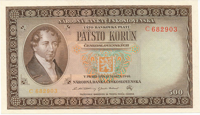 500 Kčs 1946 - avers