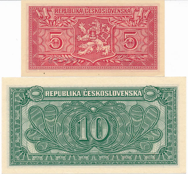 5, 10 Kčs 1950 (2 ks) - revers