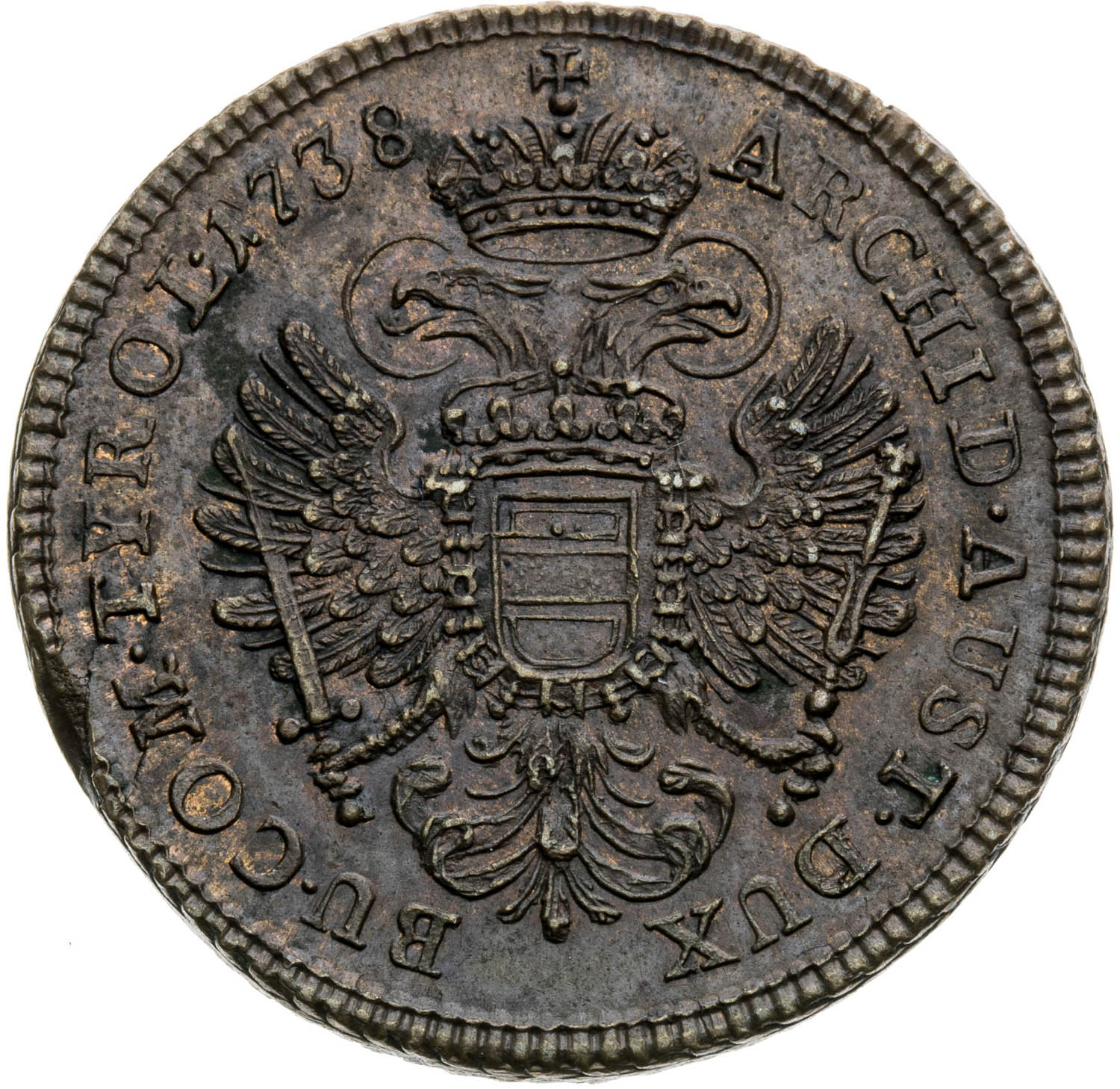 Ducat 1738 (copper strike) - back