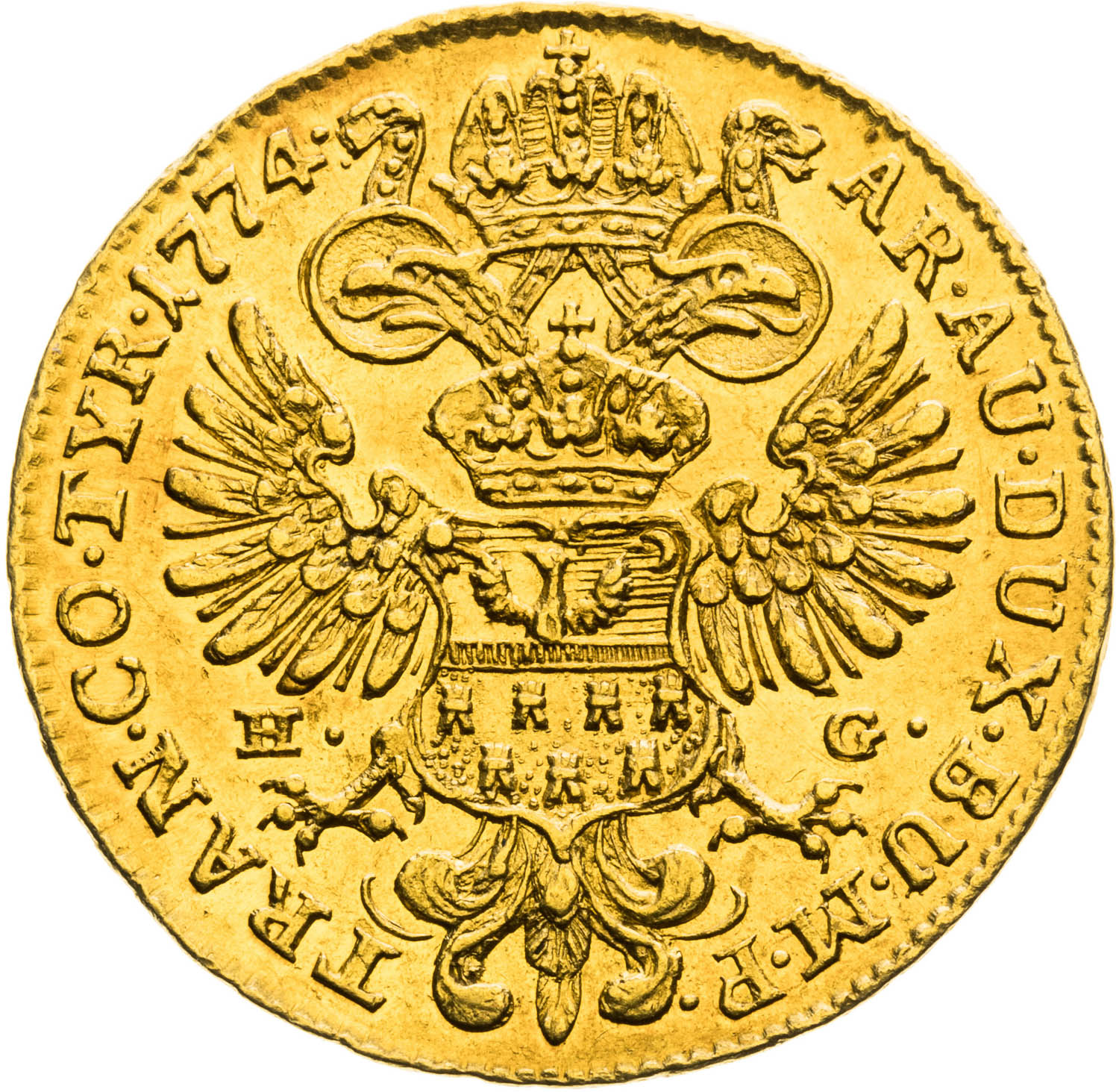 Dukát 1774 - reverz