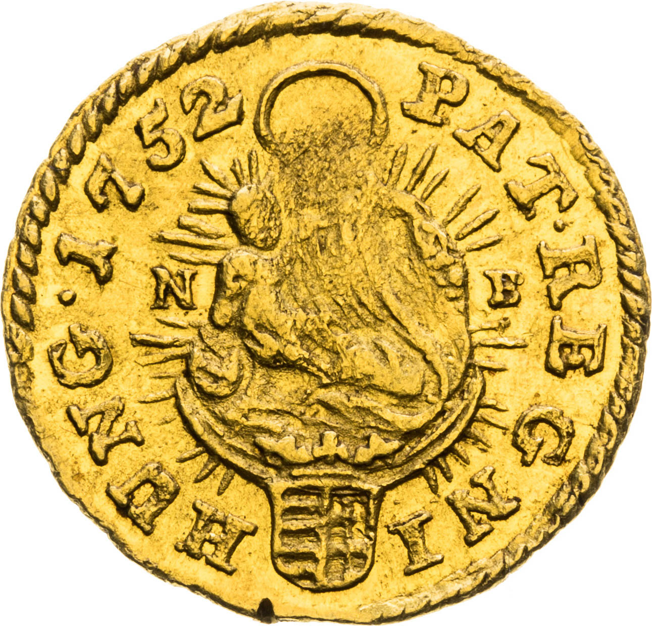 1/4 Dukát 1752 - reverz