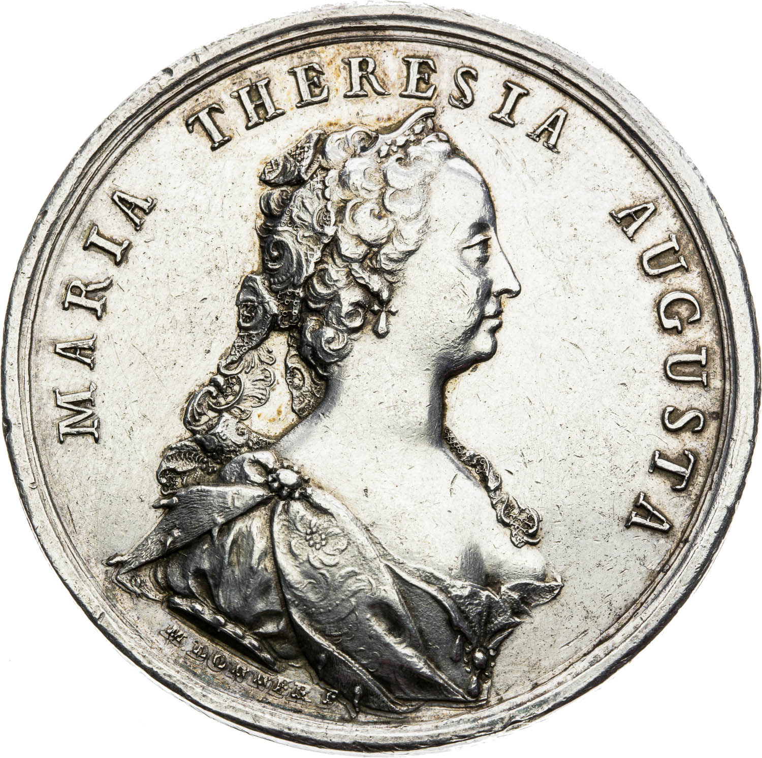 Strieborná medaila 1743 - averz