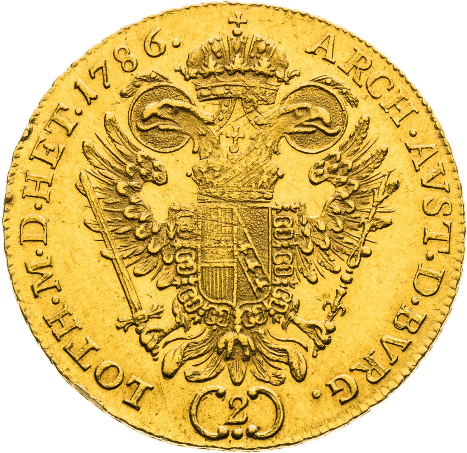 2 Ducats 1786 - back