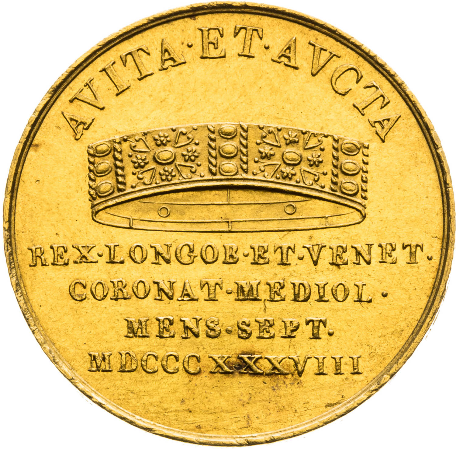 Gold token 1838 (Ducat) - back