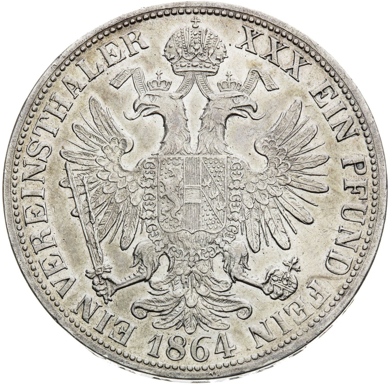 Spolkový toliar 1864 - reverz