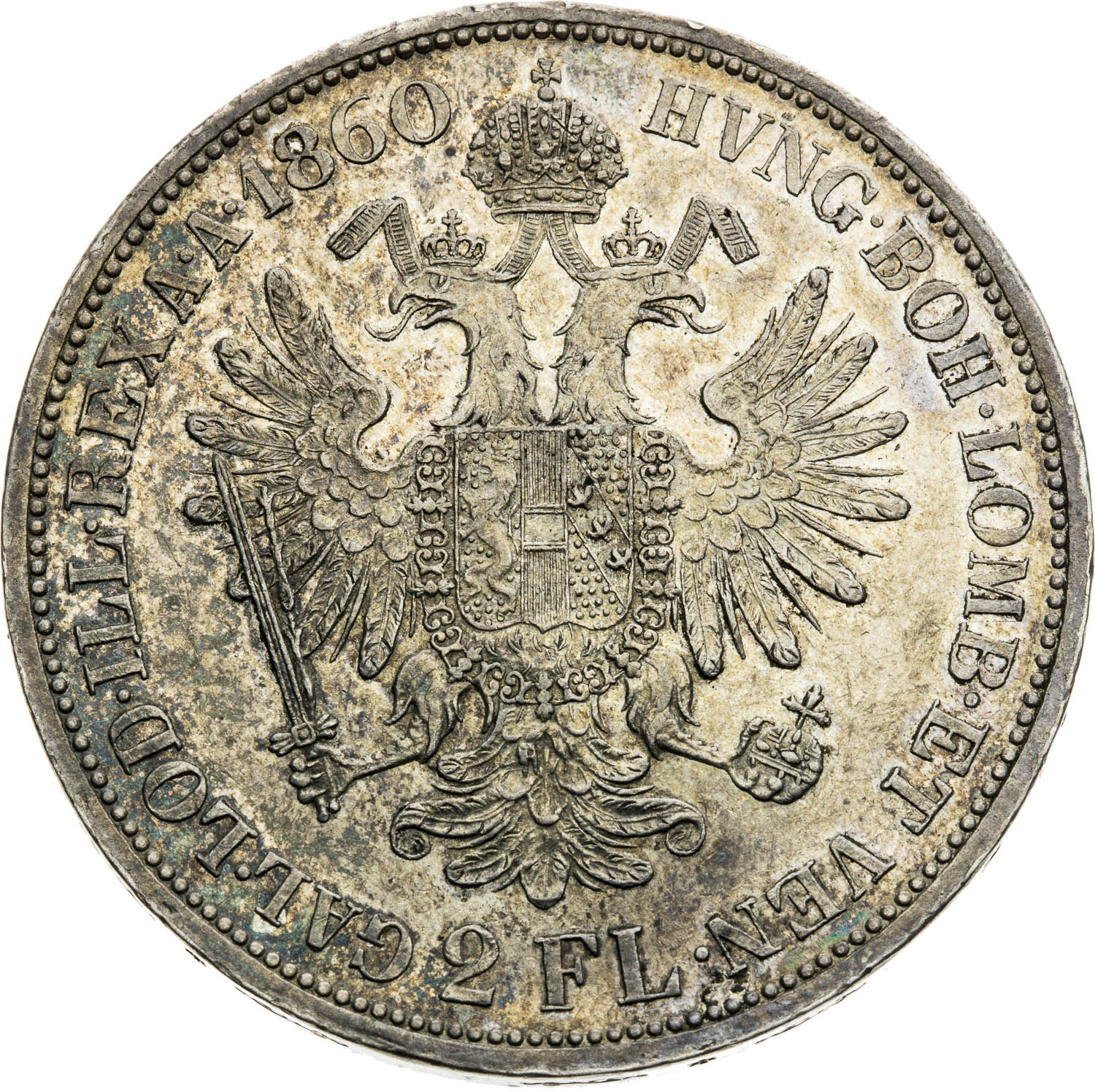 2 Gulden 1860 - back