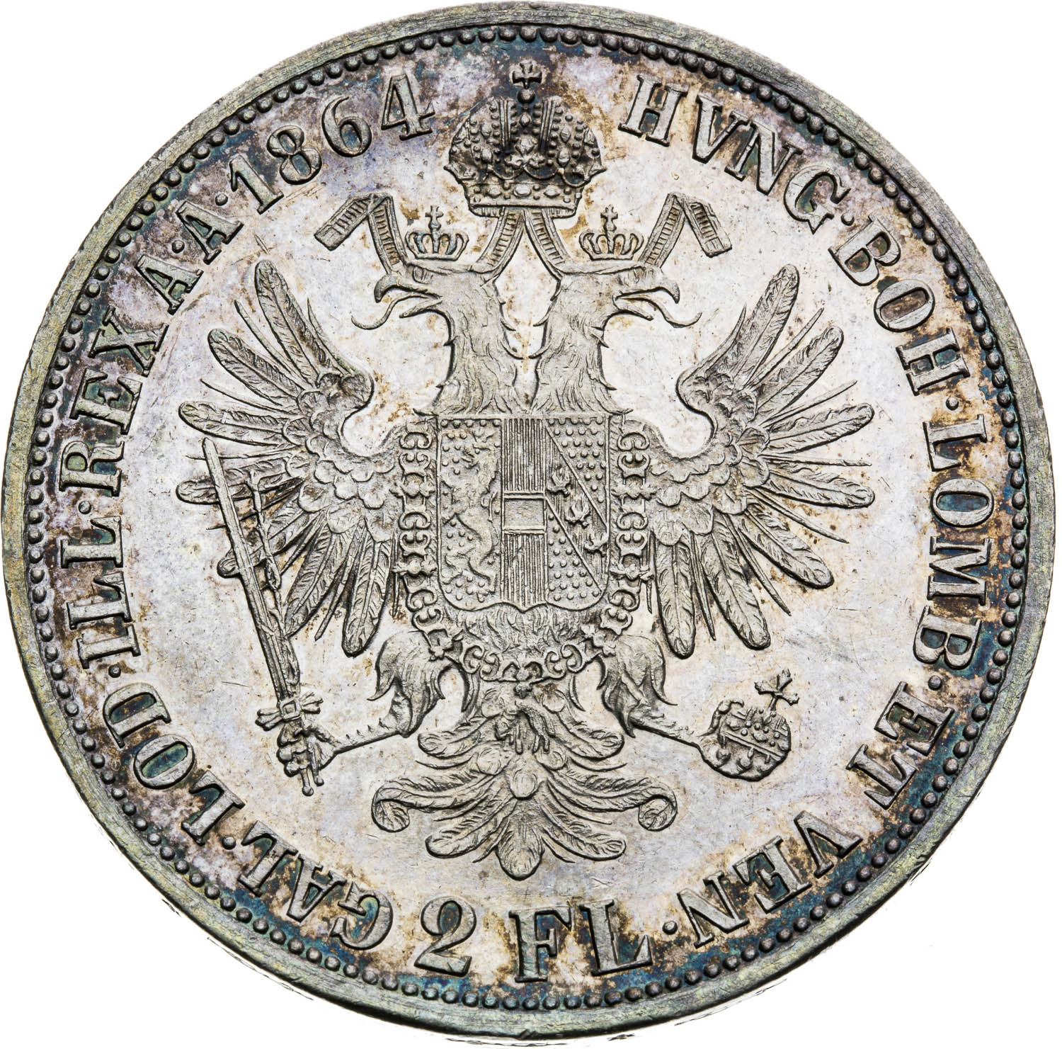 2 Gulden 1864 - back