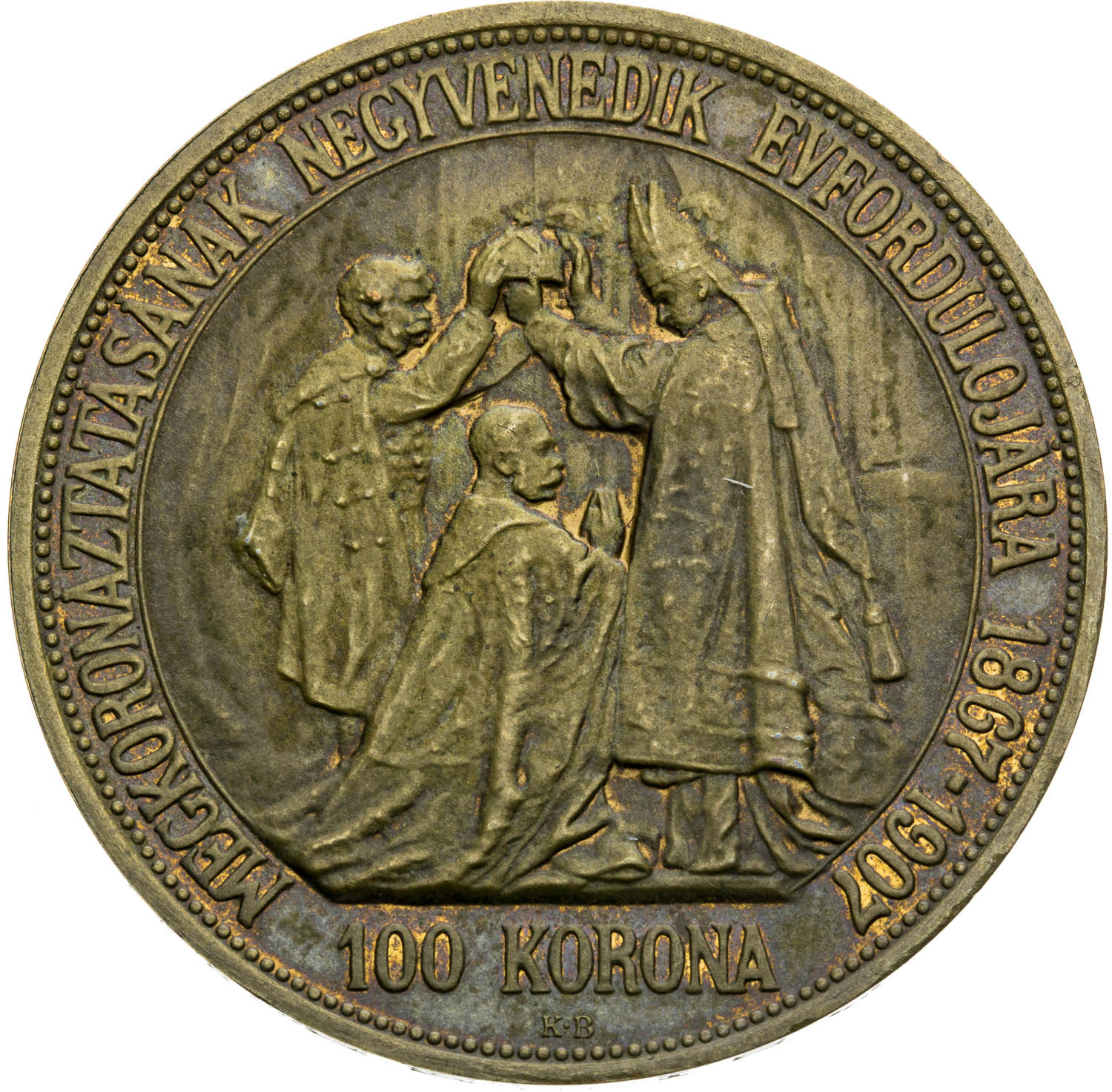 100 Korona 1907/1966 (mědený odražek) - revers