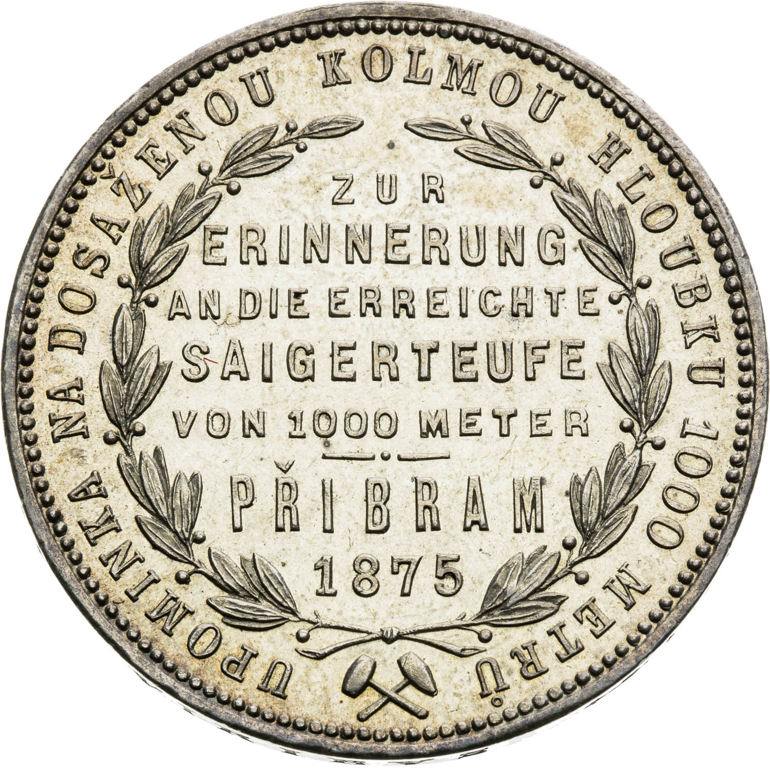 Příbramský zlatník 1875 - revers
