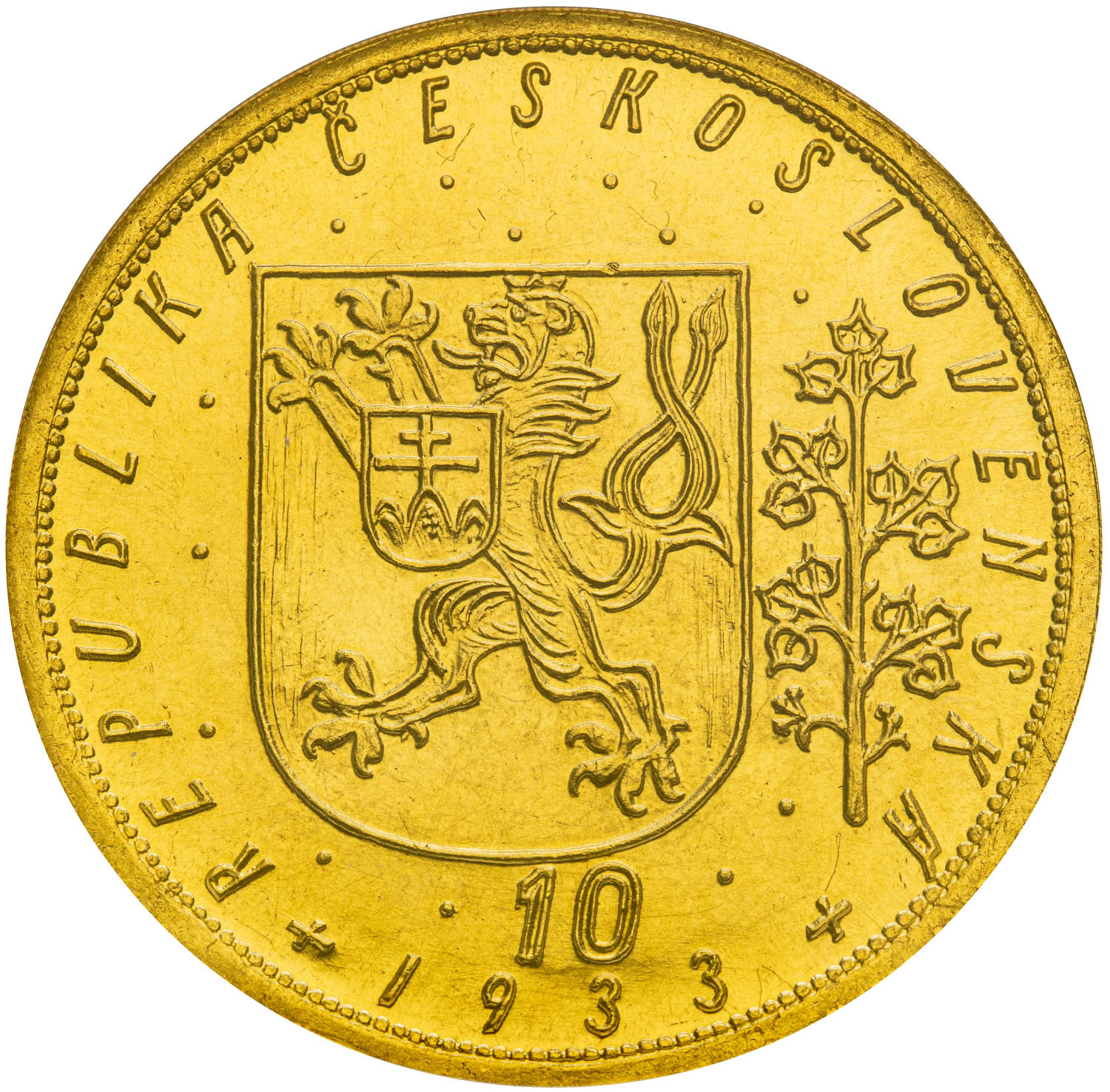 10 Ducats 1933 - back