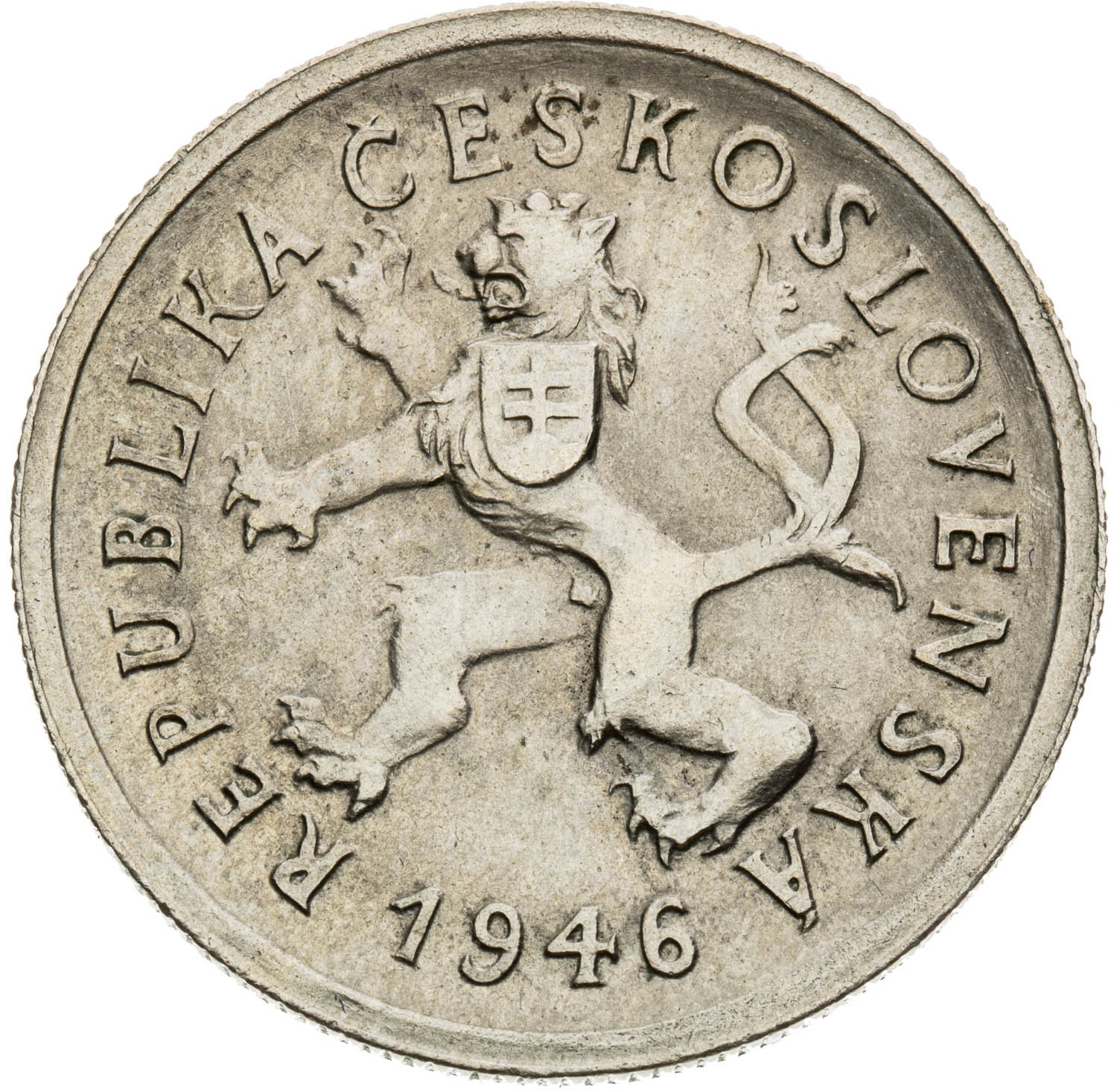 2 Koruna 1946 (pattern strike) - back