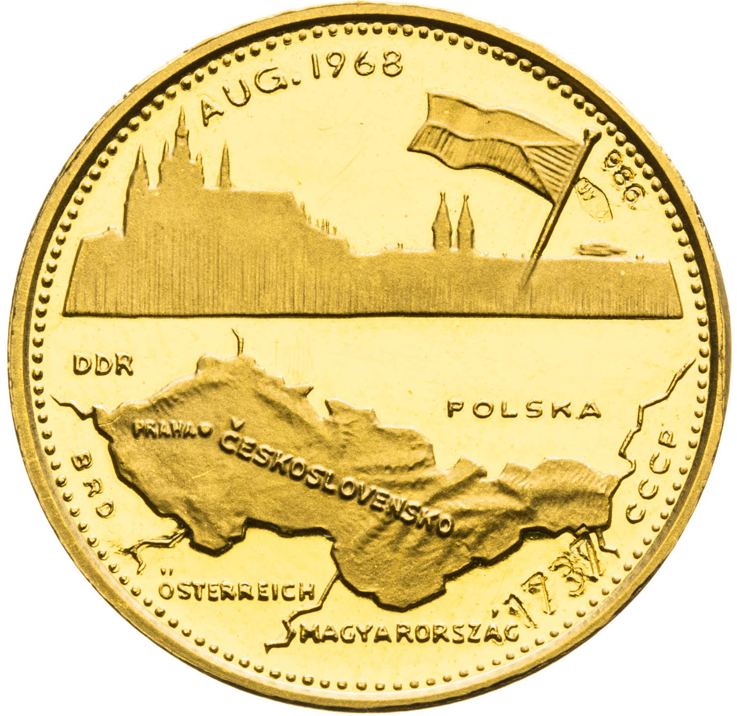 Zlatá medaila 1968 (Dukát) - reverz