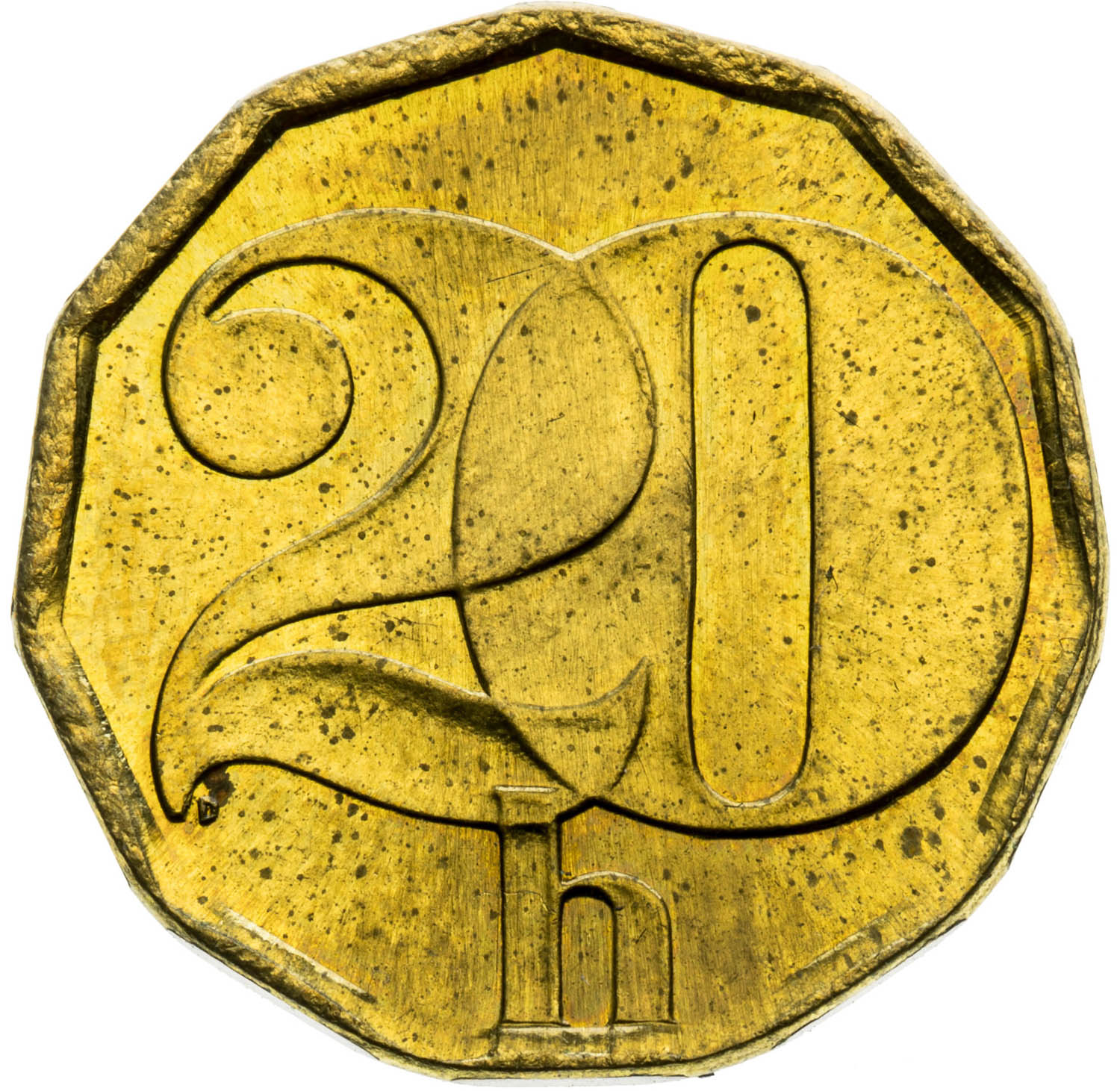 20 Haléř 1991 (zkušební ražba) - revers
