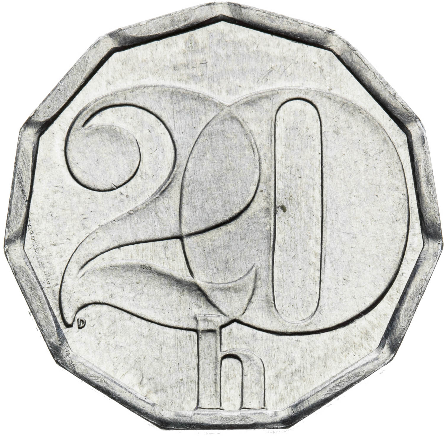 20 Haléř 1991 (zkušební ražba) - revers