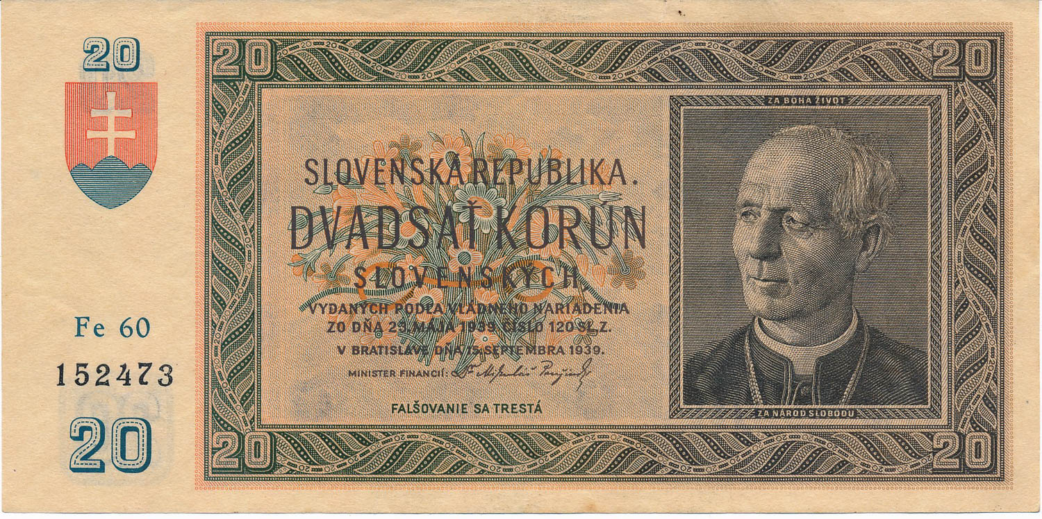 20 Koruna 1939 - front