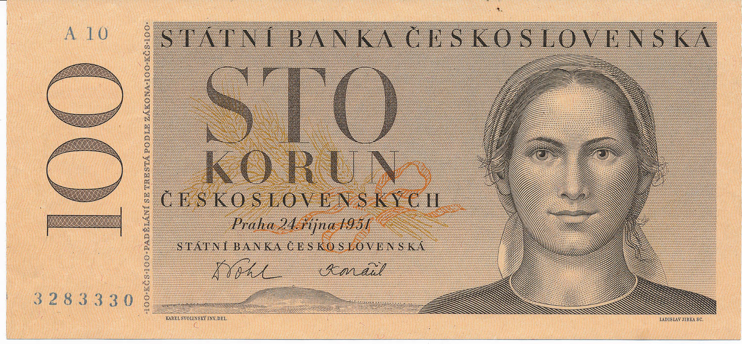 100 Kčs 1951 - averz
