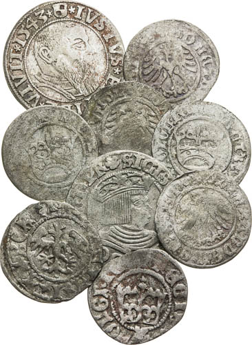 1/2 Groš (7 ks), Groš 1534, 1543 (2 ks) - avers
