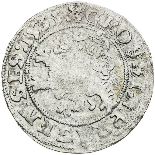 Pražský groš 1535 - revers