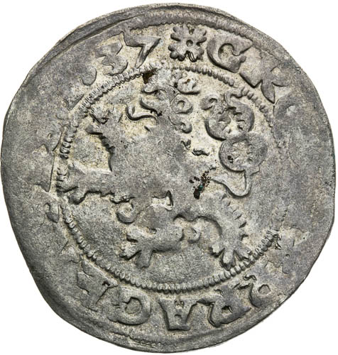 Pražský groš 1537 - revers