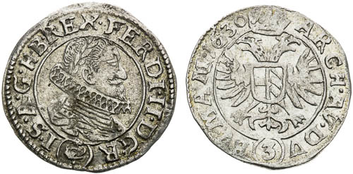 3 Krejcar 1630 (2 ks) - avers