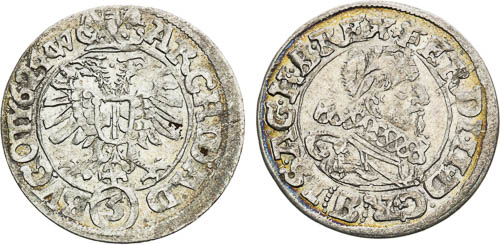 3 Krejcar 1624 (2 ks) - revers
