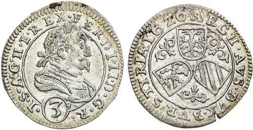 3 Krejcar 1626 (2 ks) - avers