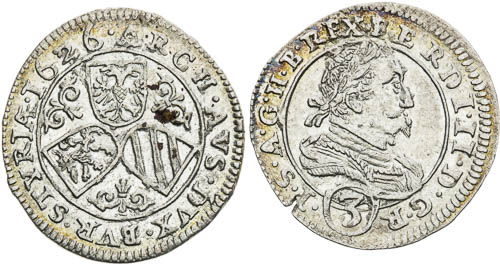 3 Krejcar 1626 (2 ks) - revers