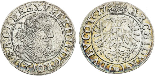3 Krejcar 1627 (2 ks) - avers
