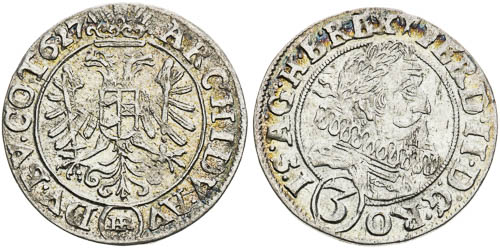 3 Krejcar 1627 (2 ks) - revers