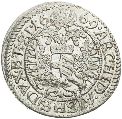 3 Krejcar 1669 - revers