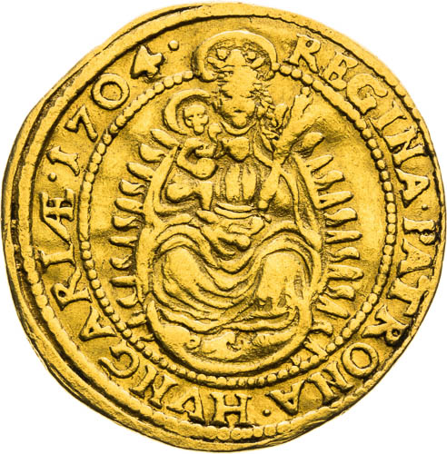 Dukát 1704 - revers