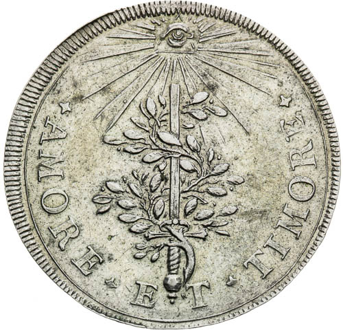 Stříbrný žeton 1687 - revers