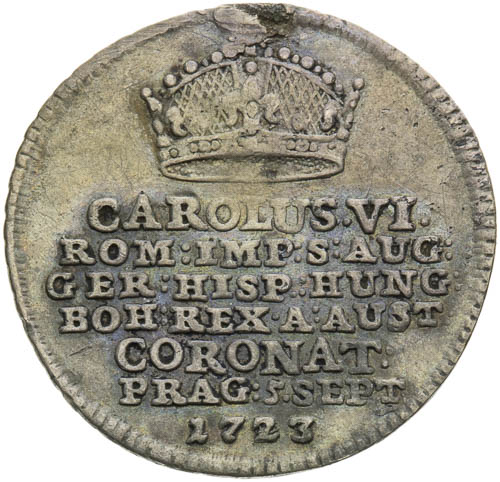 Stříbrný žeton 1723 - avers