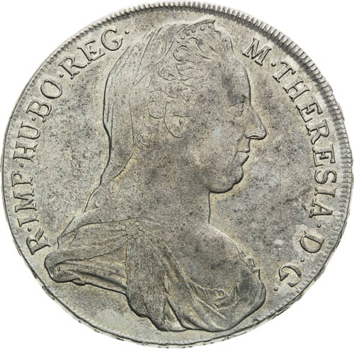 Levantský tolar 1780 - avers