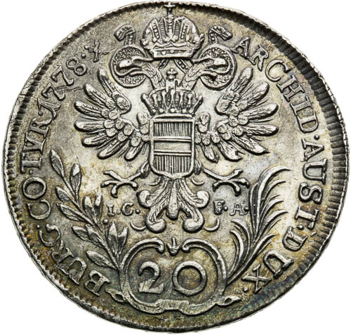 20 Grajciar 1778 - reverz