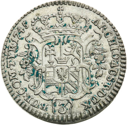 3 Grajciar 1745 - reverz