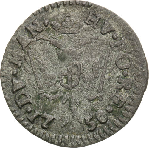 5 Soldi 1750 - revers