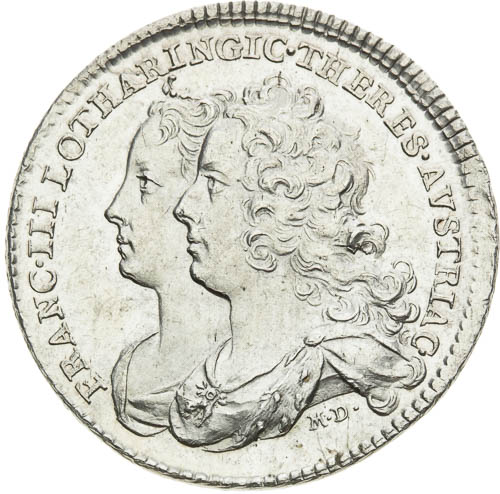 Stříbrný žeton 1736 - avers