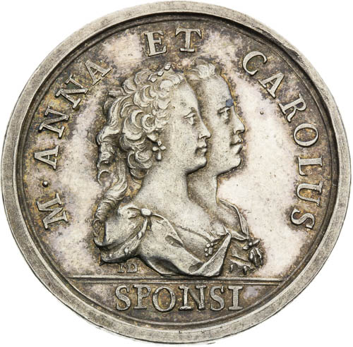 Stříbrná medaile 1744 - avers