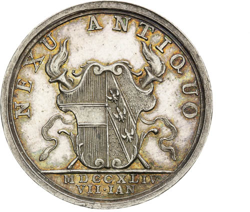 Stříbrná medaile 1744 - revers