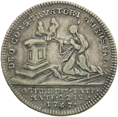 Stříbrný žeton 1767 - revers