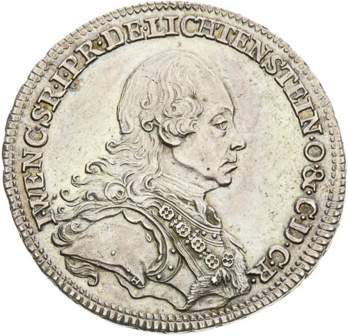 Stříbrný žeton 1773 - avers