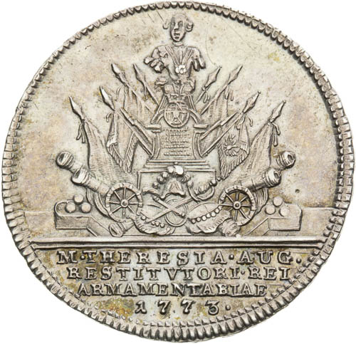 Stříbrný žeton 1773 - revers