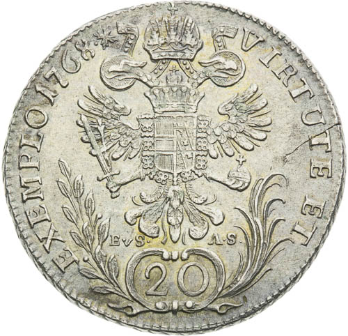20 Krejcar 1768 - revers